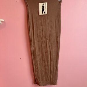 Naked Wardrobe brown maxi skirt, size M, NWT